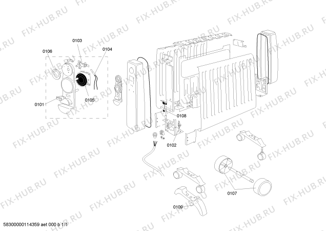Схема №1 30/0105 RIOSA20TI с изображением Переключатель для комплектующей Bosch 00171203