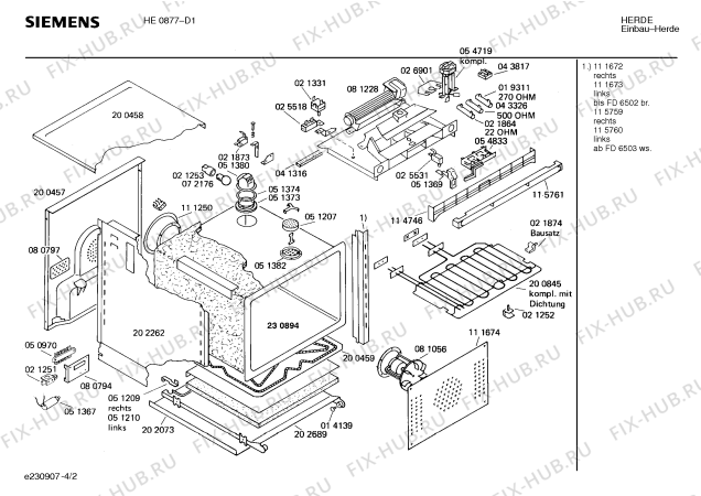Схема №2 0750141134 HEE682R с изображением Панель для электропечи Siemens 00115761