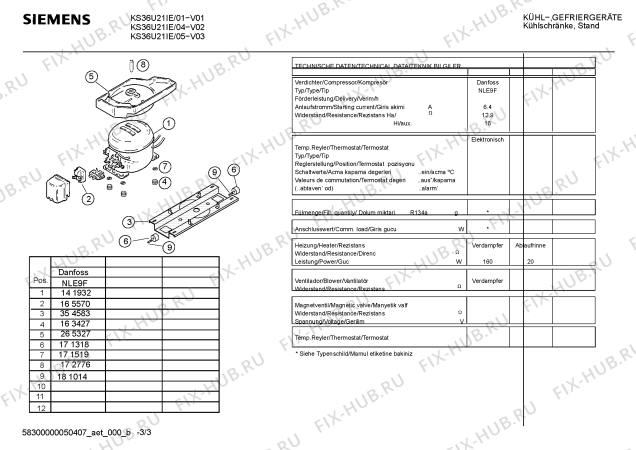 Схема №3 KS36U21IE с изображением Панель для холодильной камеры Siemens 00360834