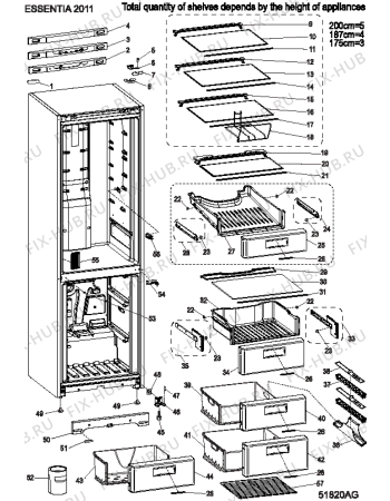 Взрыв-схема холодильника Ariston EBL18113FEX (F074827) - Схема узла