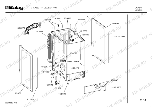 Схема №2 CR61010 VIVA C100 с изображением Зажим для стиралки Bosch 00168676