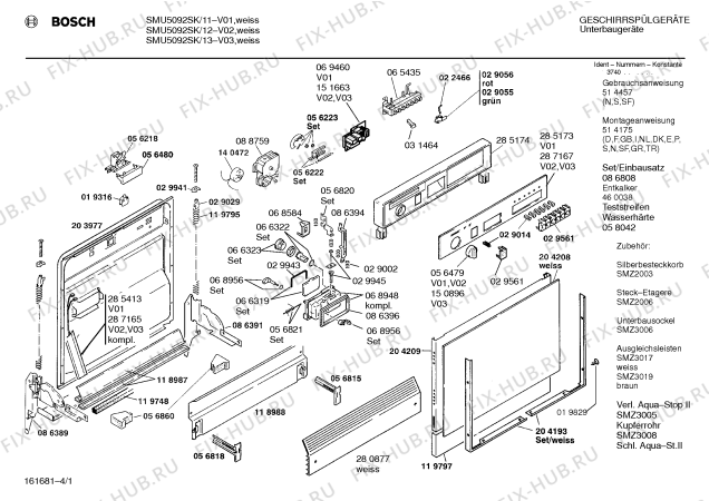 Схема №3 SMU5092SK с изображением Крышечка Bosch 00280877