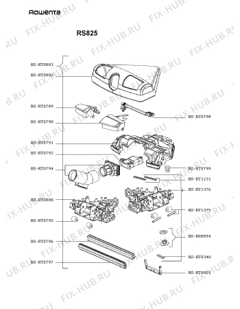 Взрыв-схема пылесоса Rowenta RS825 - Схема узла RS825GR_.__3