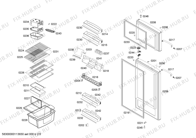 Схема №1 KSU445906K REFRIG BOSCH NO FROST 410L INOX 220V с изображением Компрессор для холодильника Bosch 00144387