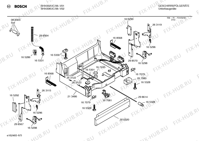 Схема №4 SHU5305UC с изображением Изоляция для посудомойки Bosch 00350317