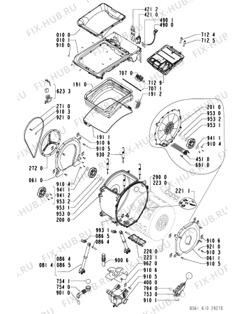 Взрыв-схема стиральной машины Whirlpool AWA 6107 - Схема узла