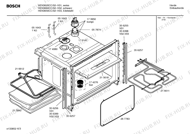 Схема №4 HEN3660CC с изображением Инструкция по эксплуатации для плиты (духовки) Bosch 00528438