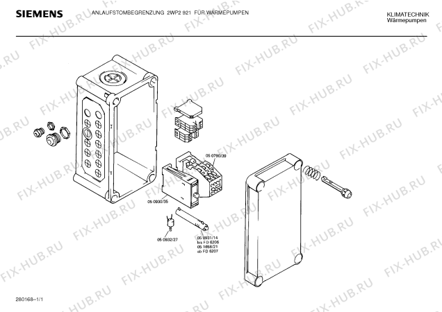 Схема №1 2WP2921 с изображением Проволочное сопротивление для стиралки Bosch 00050931