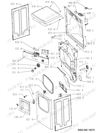 Схема №2 TRAK 6467 с изображением Блок управления для сушильной машины Whirlpool 481221470569