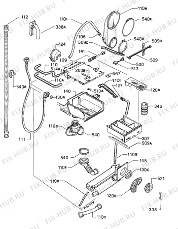 Взрыв-схема стиральной машины Zanussi WDJ1015/A - Схема узла Hydraulic System 272