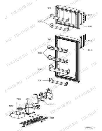 Взрыв-схема холодильника Whirlpool WBM 519/1 - Схема узла