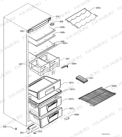 Взрыв-схема холодильника Electrolux ENB34000W - Схема узла Housing 001