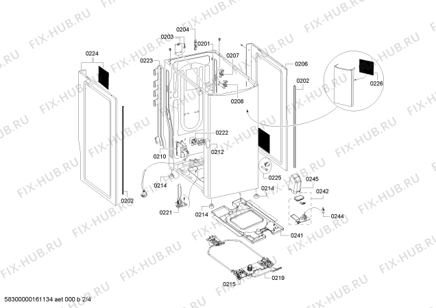 Схема №3 WOT26493NL с изображением Нижняя часть корпуса для стиральной машины Siemens 00688559