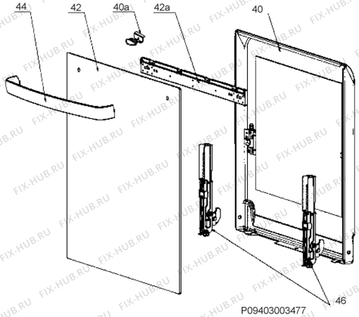 Взрыв-схема плиты (духовки) Rosenlew RTK505 - Схема узла Door
