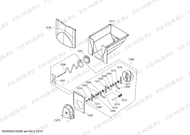 Взрыв-схема холодильника Gaggenau SK535261 - Схема узла 12