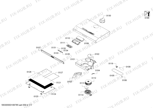 Схема №1 3BH714NP с изображением Кнопка для вытяжки Bosch 00631720