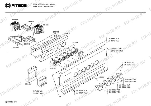 Схема №2 C7626P с изображением Стеклокерамика для плиты (духовки) Bosch 00233763