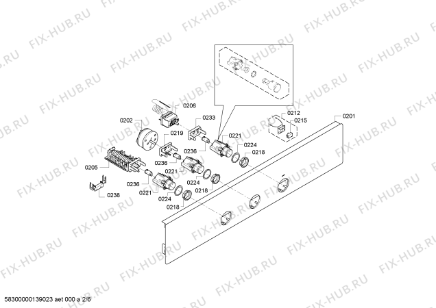 Взрыв-схема плиты (духовки) Bosch HBA41B350J - Схема узла 02