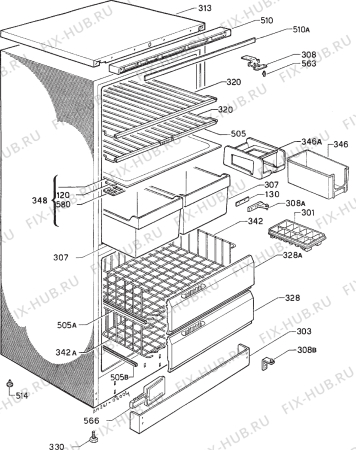 Взрыв-схема холодильника Zanussi ZF61/27 - Схема узла Housing 001