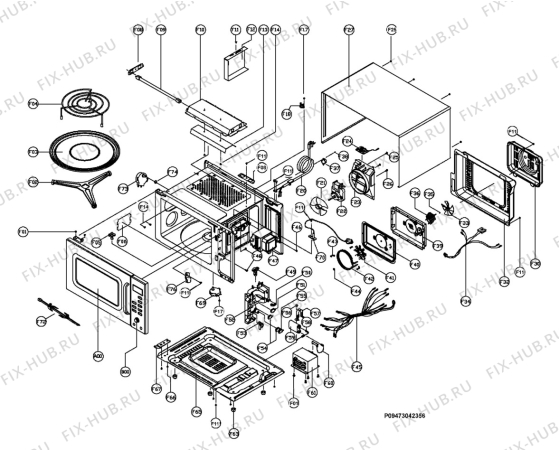 Взрыв-схема микроволновой печи Aeg Electrolux MCC307MC - Схема узла Section 5