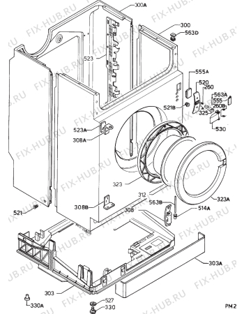 Взрыв-схема стиральной машины Electrolux EW704F - Схема узла Cabinet + armatures