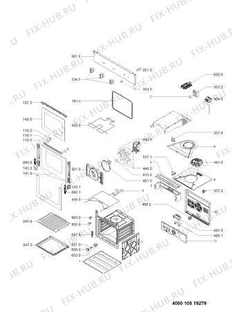 Схема №1 AKS 294/IX с изображением Обшивка для плиты (духовки) Whirlpool 481010774713