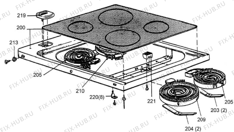 Взрыв-схема вытяжки Gorenje VLC-2 A125Z65A NO   -White FS 60 (900000321, A125Z65A) - Схема узла 02