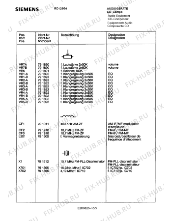 Схема №6 RD125G4 с изображением Переключатель для аудиоаппаратуры Siemens 00791834