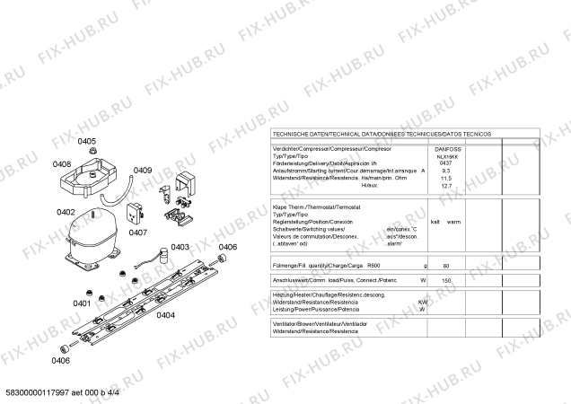 Схема №3 KGU40150 с изображением Дверь для холодильной камеры Bosch 00244327