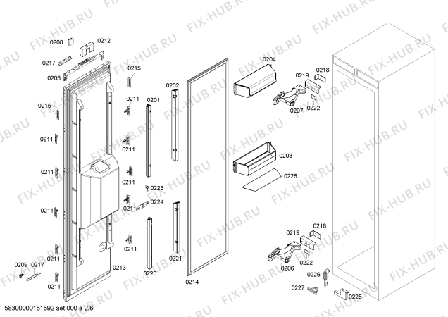 Схема №5 RF463202 с изображением Крышка для холодильной камеры Bosch 00684384