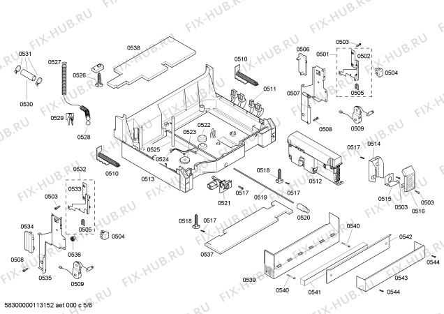 Взрыв-схема посудомоечной машины Bosch SHE99C05UC Bosch - Схема узла 05