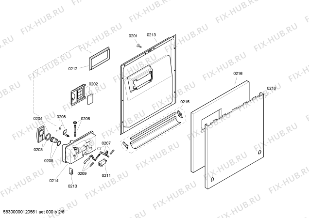 Взрыв-схема посудомоечной машины Bosch SGS46E12EU - Схема узла 02