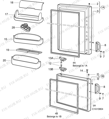 Взрыв-схема холодильника Electrolux ER9009B - Схема узла C10 Door