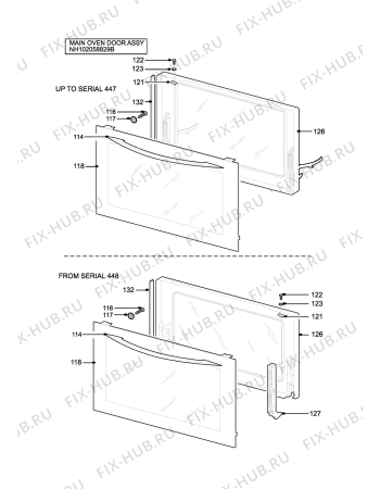 Взрыв-схема плиты (духовки) Firenzi FDU700SS - Схема узла H10 Main Oven Door (large)