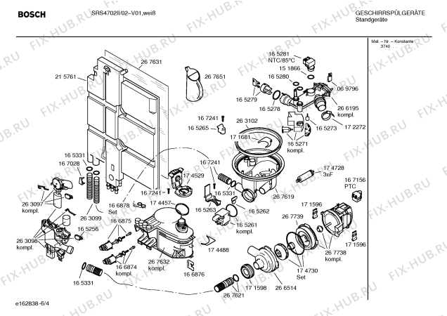 Схема №5 SRS5602 с изображением Инструкция по эксплуатации для посудомойки Bosch 00525143