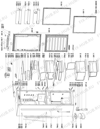 Взрыв-схема холодильника Kitchen Aid KCBDS 18600 (UK) - Схема узла