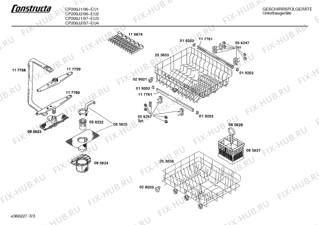 Схема №2 CP200J2 с изображением Панель для посудомоечной машины Bosch 00272264