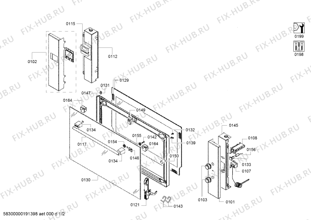 Схема №2 HVA331BS0 с изображением Плата для плиты (духовки) Bosch 12011088