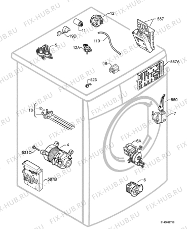 Взрыв-схема стиральной машины Aeg Electrolux L66815 - Схема узла Electrical equipment 268