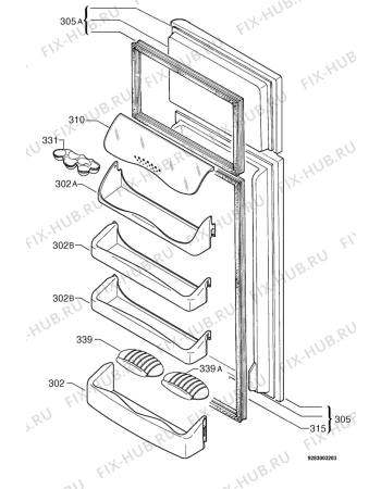 Взрыв-схема холодильника Zanussi ZD24/9R - Схема узла Door 003