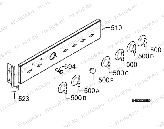 Взрыв-схема плиты (духовки) Privileg 00679909_60901 - Схема узла Command panel 037