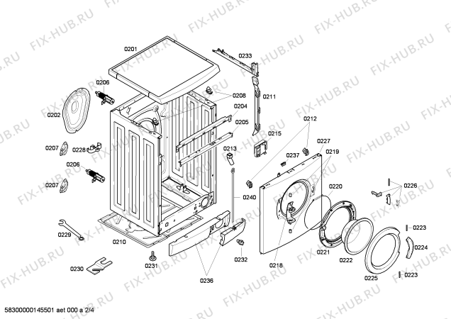 Схема №2 WAE24360SG с изображением Панель управления для стиральной машины Bosch 00708043