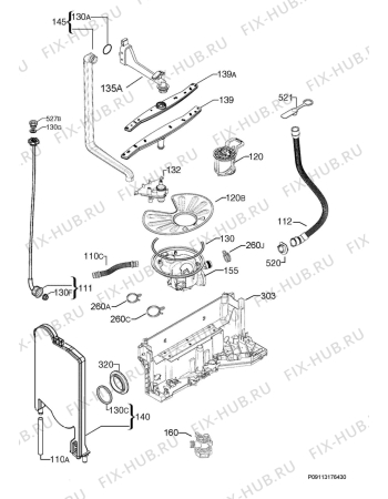 Взрыв-схема посудомоечной машины Rosenlew RW6501 - Схема узла Hydraulic System 272