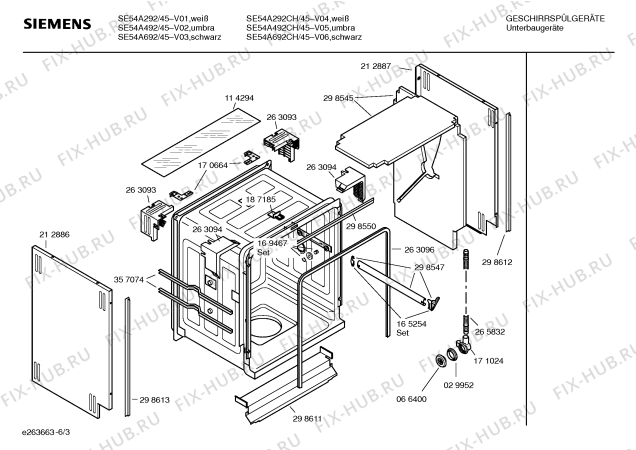 Схема №3 SE55A690EU с изображением Инструкция по эксплуатации для посудомоечной машины Siemens 00585961