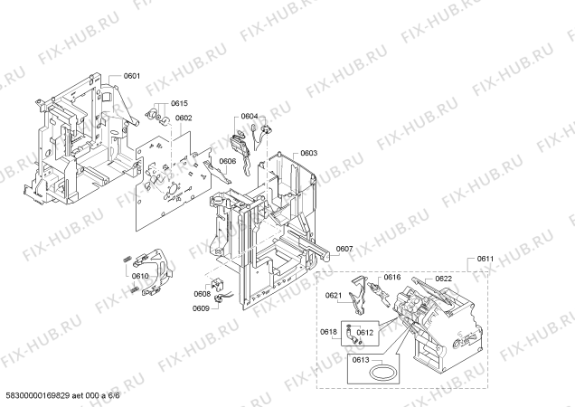 Схема №3 TES50354DE VeroCafe Latte с изображением Боковая часть корпуса для электрокофеварки Bosch 00744821