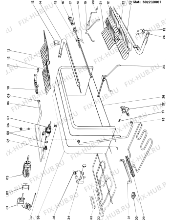 Схема №4 SGX4CG5IT (F000039) с изображением Труба для духового шкафа Indesit C00031155