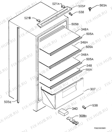 Взрыв-схема холодильника Aeg SKS58800S1 - Схема узла Housing 001
