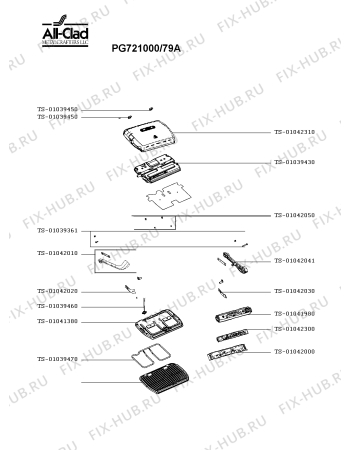 Схема №3 PG720051/79A с изображением Корпусная деталь для мультигриля Seb TS-01042020