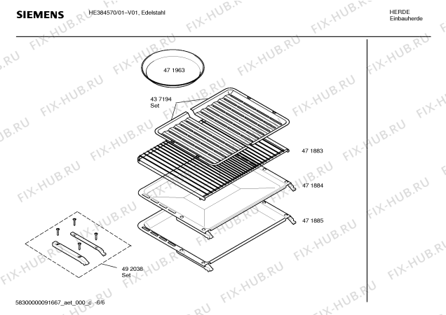 Схема №5 HE384570 с изображением Инструкция по эксплуатации для плиты (духовки) Siemens 00596474