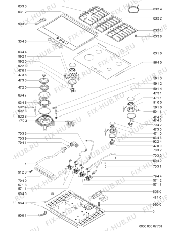 Схема №1 KHGH 7510/I с изображением Горелка для электропечи Whirlpool 481236078185